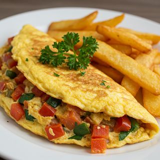 Mixed Omelette And Chips