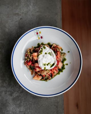 Burrata con escalibada