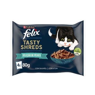 Tasty Shreds Seleção de Peixes Molho - Felix 4x80g