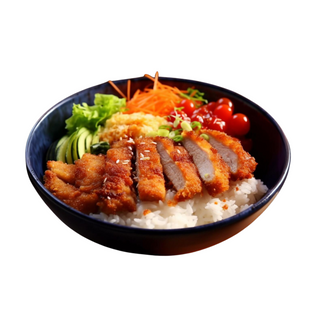 Arroz + tonkatsu (cabeza lomo frito )