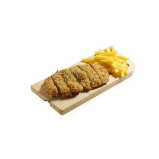 Chicken Katsu Con Patatas Fritas