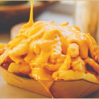 French fries with cheese sauce