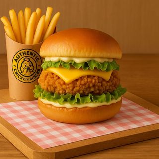 Burger classic chicken con patatas