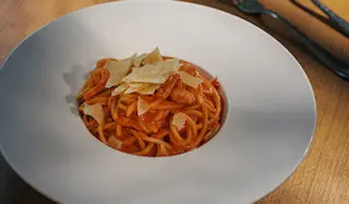 სპაგეტი კრევეტებით
