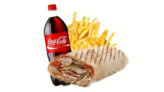 Meniu Shaorma de pui, cartofi si Coca Cola