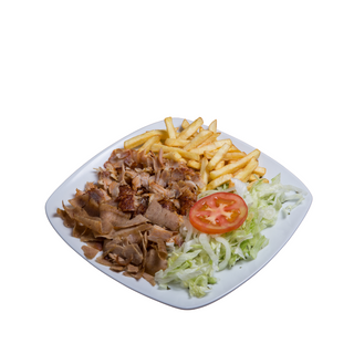 Kebab na talerzu z kurczakiem lub baraniną duży