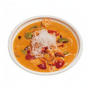 Wok de langostino con curry thai picante