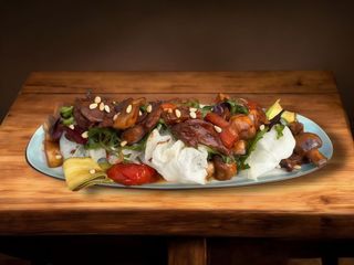 Гриль салат з качиною печінкою / Insalata alla griglia con fegato d'anatra (250g)