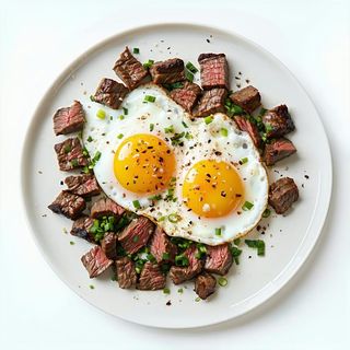 50. Uova strapazzate con manzo