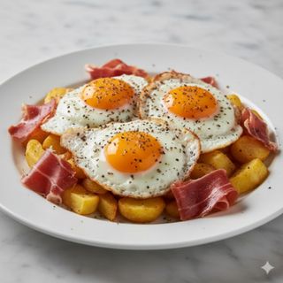 Huevos Rotos Con Jamón Y Trufa