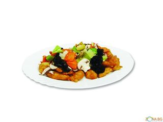 92. Панирана бяла риба с гъби Муар и бамбук (700г)