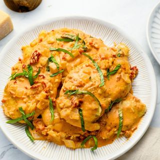 Marry me chicken  served with rice 