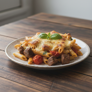 Penne al Forno cu Carne de Vita