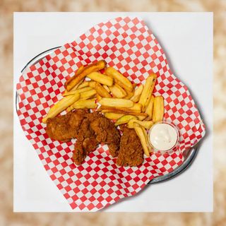 Pollo frito 4 trozos + Patatas fritas