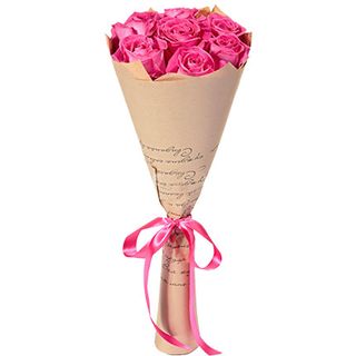 Букет з 7 рожевих троянд