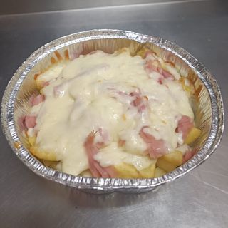 Papas locas de jamón y queso