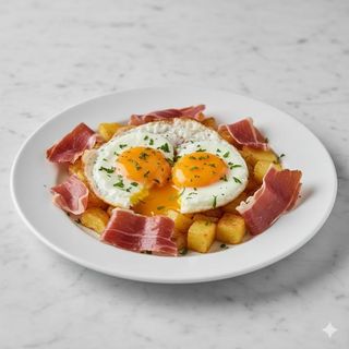 Huevos Rotos Con Jamón Serrano