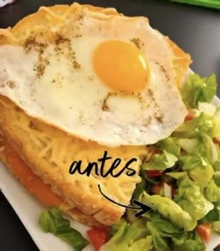 Croque Salmón Con Ensalada