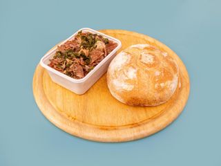 Lampredotto 4 porzioni, sale, pepe, salsa verde, piccante e4 panini rosetta