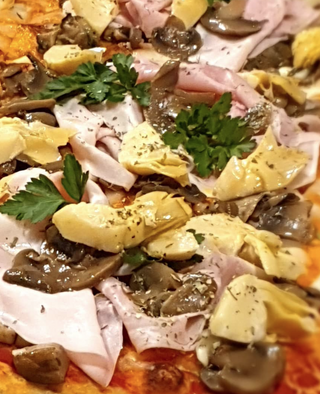 Prosciutto e funghi 1/2 pala