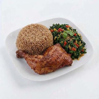 1/4 Chicken Fry + Veg with Pilau