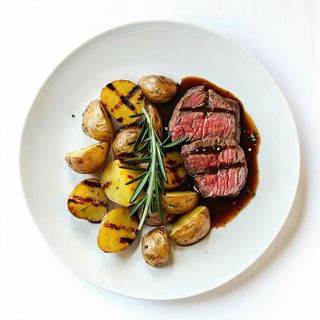 107A - Manzo con patate alla piastra