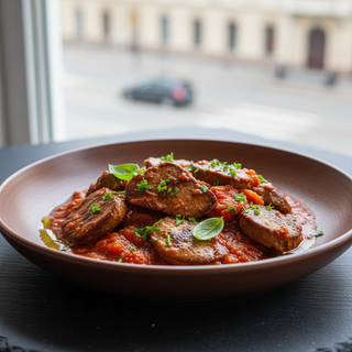 Ficatei de pasare cu sos tomat