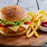 Single Chicken Burger With Chips