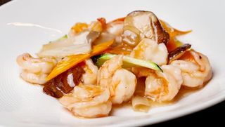 157 Gamberi  al curry con verdure miste