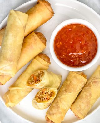 Spring Roll Vegetariano no Prato