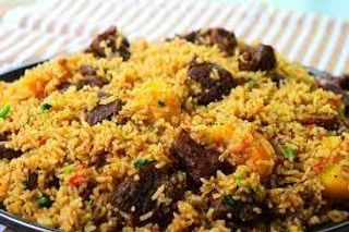 Pilau and beef 