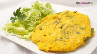 Pincho de Tortilla de bacalao con ajetes