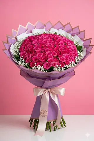 Somptueux 100 Roses Roses