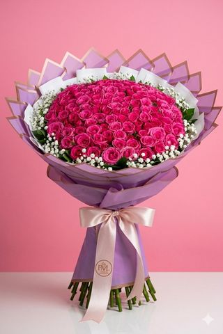 Somptueux 100 Roses Roses