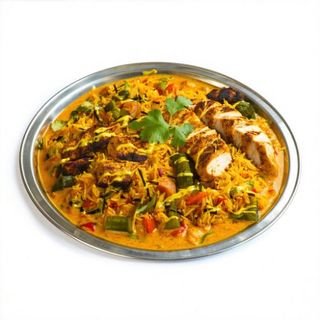 Hyderabadi Biryani Con Salsa de Yogur