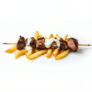 Pincho De Cerdo (2 Uds.) Con Patatas Y Mahonesa