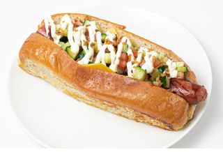 Хот-дог с овощами