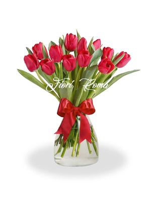 mazzo di 20 tulipani rosso