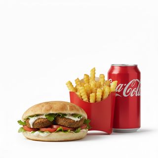 Panino falafel & patatine piccole + Coca-Cola Lattina 330 ml
