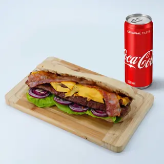 Šiš Double Bacon Cheese + Coca-Cola