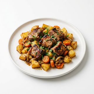 Свинско с картофи и зеленчуци 400г