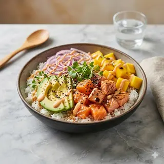 Poke De Salmón Flambeado