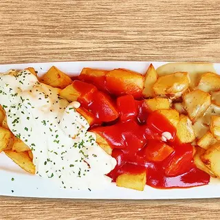 Patatas 3 salsas para dos personas 