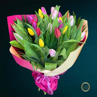 Buchet 25 Lalele colorate