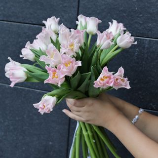 Ramo de 21 Tulipanes Crown Rosado