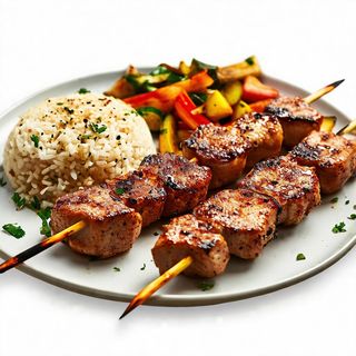 Brochettes Foie - Servi avec deux Garnitures