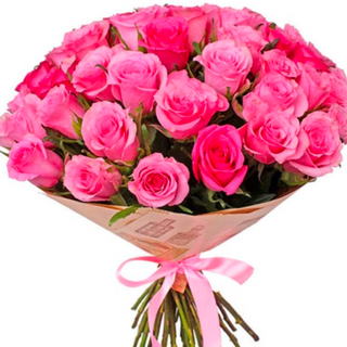 Bukiet 25 różowych róż 