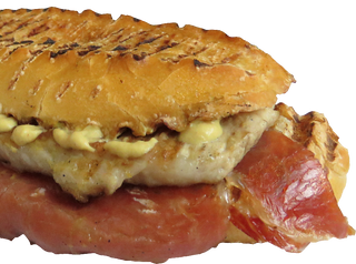 Llom amb pernil ibèric i mostassa 