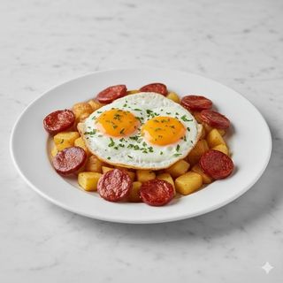 Huevos Rotos Con Chorizo