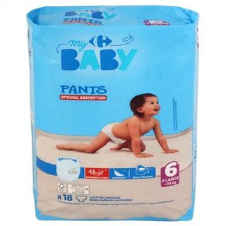 Pants Bebe Xl +16 Kg. Talla 6 Carrefour Baby 18 Uds.